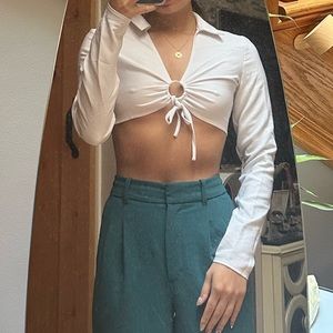 White Cropped Top